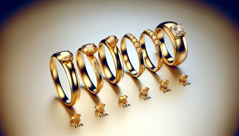 img of 10k vs 14k vs 18k vs 24k gold ring